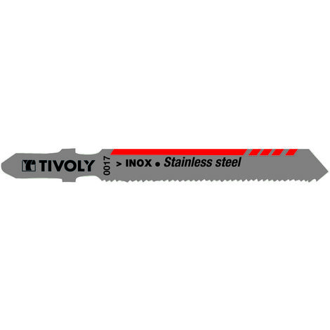 Tivoly • 2 hojas de sierra de calar • Corte recto • Excelente acabado • Larga vida útil • Accesorio tipo T • Para cortar acero inoxidable (1/2)