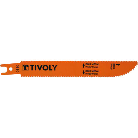 Tivoly • 2 hojas de sierra sable multidireccionales • Larga duración • Doble fijación universal • Para cortar madera • Para cortar chapa