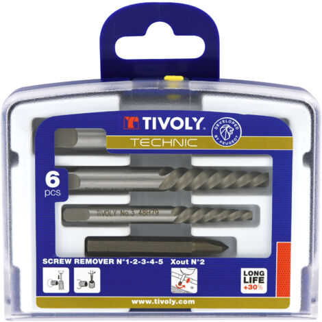 Tivoly • Confezione da 6 estrattori per viti/perni danneggiati