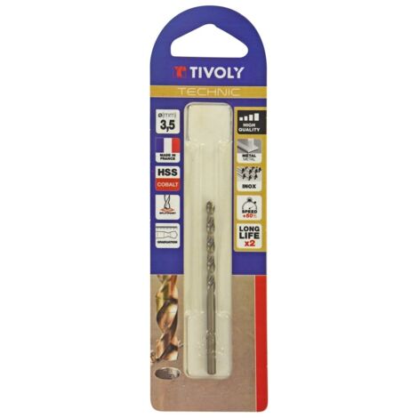 Tivoly • 1 Punta graduata Metal Cobalt Technic D3,5mm, in acciaio al cobalto di alta qualità e affilatura “Cross Point”, per una foratura rapida e precisa.