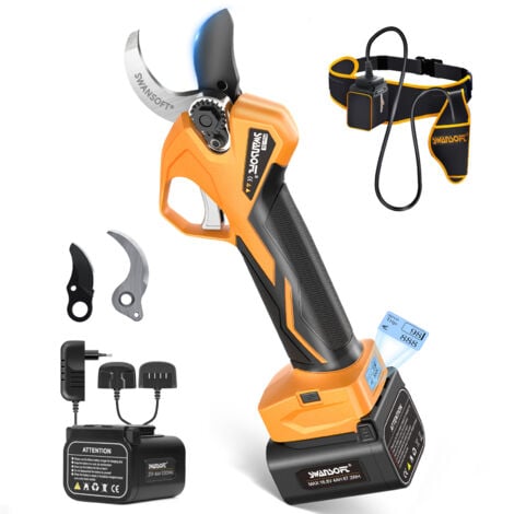 SWANSOFT Elektrische Astschere Mit Stab - 40mm Schnitt, 25,2V Akku