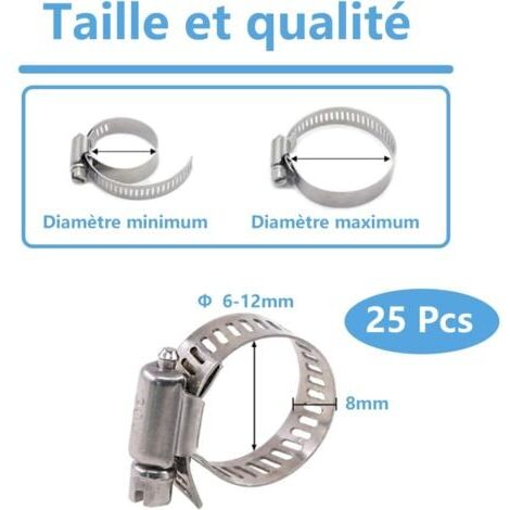 Abrazaderas De Manguera ENN47930 (100 Unidades) | Diámetro 16-32 Mm, Plástico Resistente, Cierre Tipo Agujero De Tornillo | Color Gris