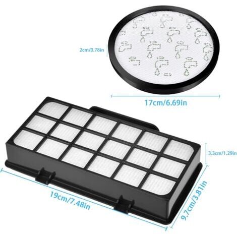 Vhbw 1x filtro compatibile con Rowenta X-Trem Power Cyclonic RO6963EA, RO6971EA, RO6984EA aspirapolvere - Filtro aria di scarico, nero / bianco | Leroy Merlin