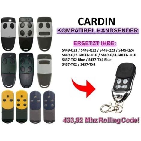 Cardin S449 QZ2 grüne Fernbedienung - 433,92 MHz, Rolling Code - S 449 Cardin S449 QZ2 grüne Fernbedienung - 433,92 MHz, Rolling Code - S 449