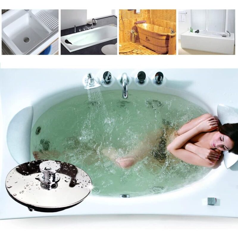 Tappo Universale Per Vasca E Lavello | Acciaio Inox | Diametro 42-44 Mm | Tenuta Stagna | Per Bagno E Cucina - Foto 8