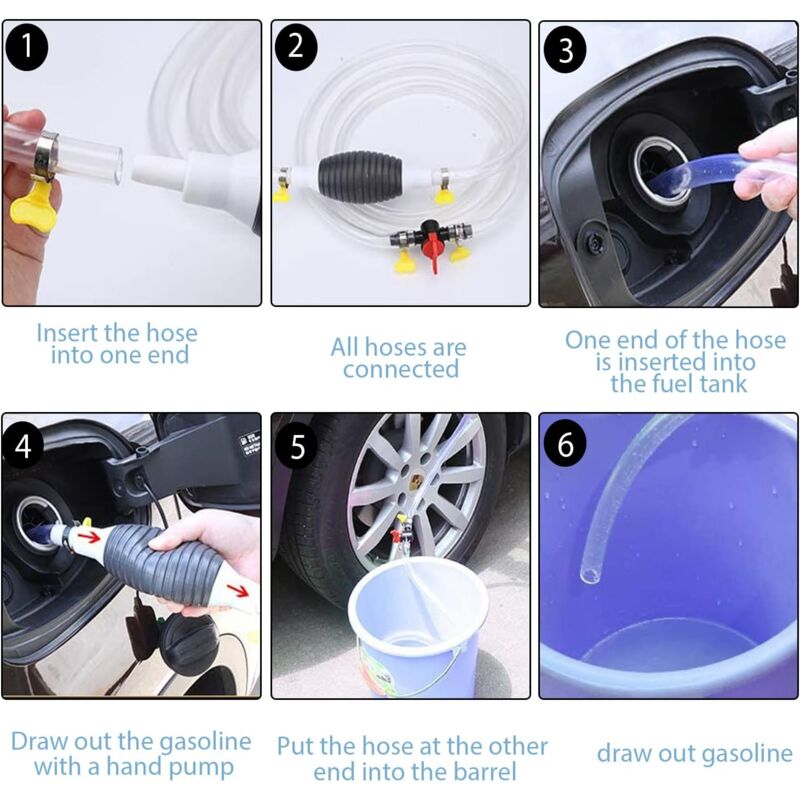 Tubo flessibile per sifone benzina per pompa carburante manuale per trasferimento acqua gasolio per gas acqua olio  34