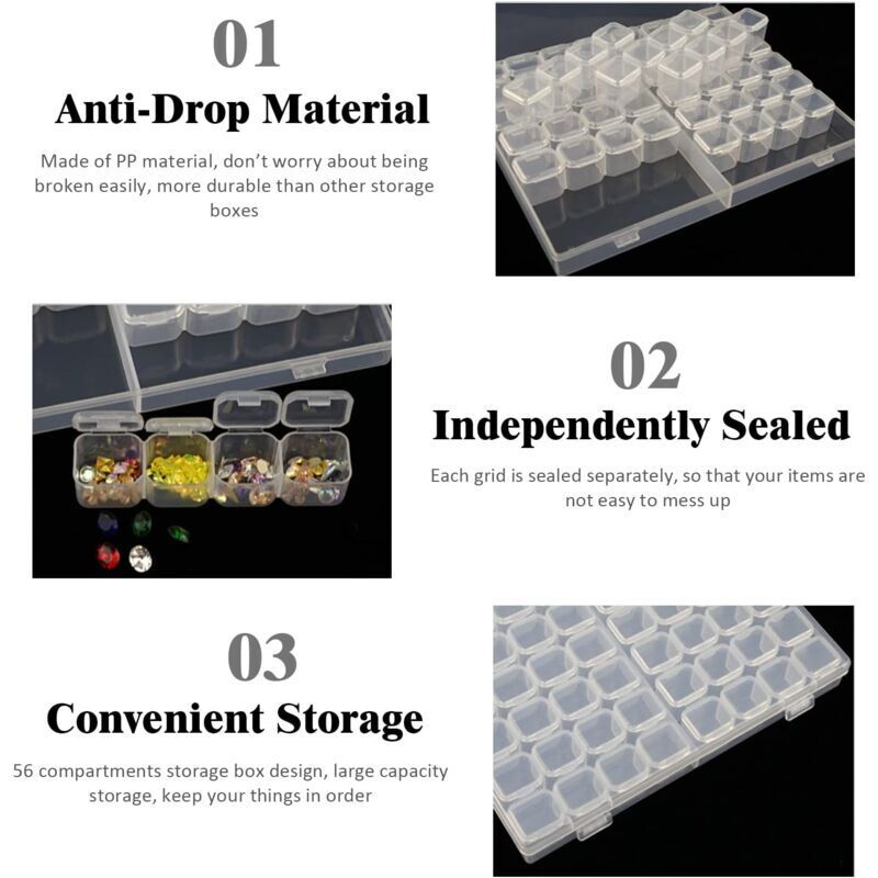 Scatole Organizer Per Perline E Gioielli - 2 Pezzi Con 28 Griglie Removibili - Foto 9