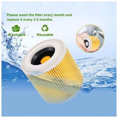 Filtri Ricambio Per Aspirapolvere Kärcher - Set Di 2 Cartucce, Compatibili Con WD3, WD2, MV3, Modelli 6.414-552.0 - Foto 7