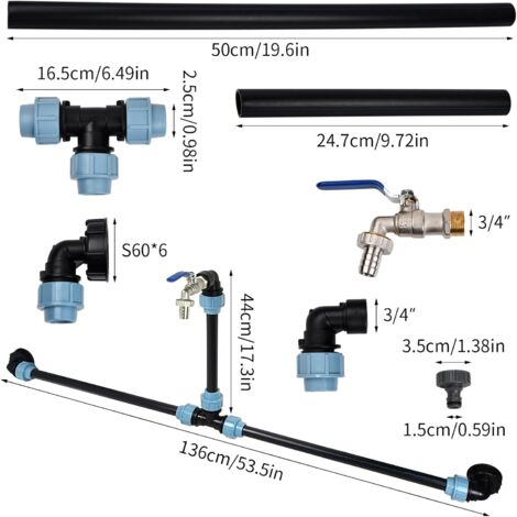 DRELD 20 Raccordi A T Per Irrigazione A Goccia - Da 1/2" A 1/4", Connettori Spinati A 4 Vie, Per Tubi Da 16 Mm