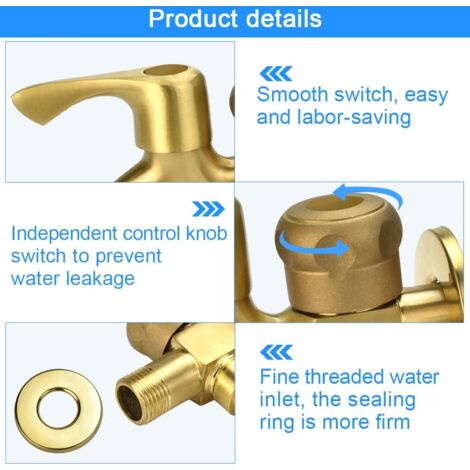 Rubinetto Angolo In Ottone Per Lavatrice - Doppio Supporto, Valvola Ceramica, Per Giardino/Cucina - Foto 4