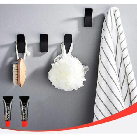 Ganci Pieghevoli OHIYO Da Parete - In Lega Alluminio, Portata 15kg, Set Da 6, Nero