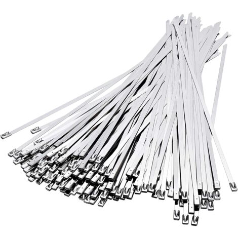 100 Fascette In Acciaio Inox - 300 X 10 Mm, Carico 125 Kg | Bloccaggio Automatico, Esterno - Foto 10