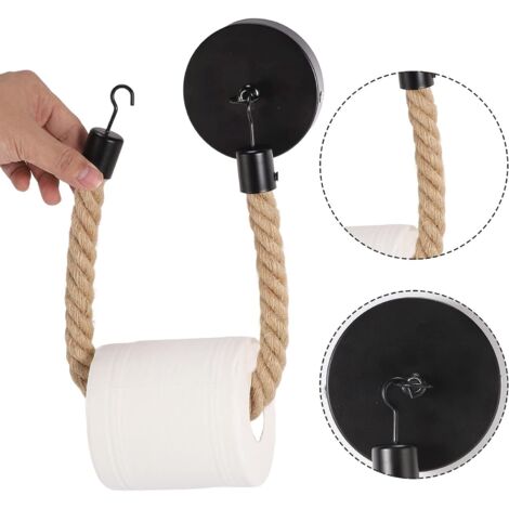 Porta Carta Igienica A Parete In Corda Di Iuta – Design Rustico Multifunzionale Con Porta Asciugamani – Accessorio Bagno In Stile Fattoria
