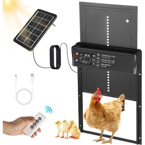 Porta Automatica Per Pollaio Solare | In Alluminio Con Telecomando | Programmabile A Timer O Luce - Foto 3