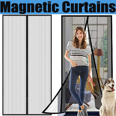 Zanzariera Magnetica 2 Pannelli 210x49,5 Cm - Rete A Chiusura Magica, Adesiva E Smontabile