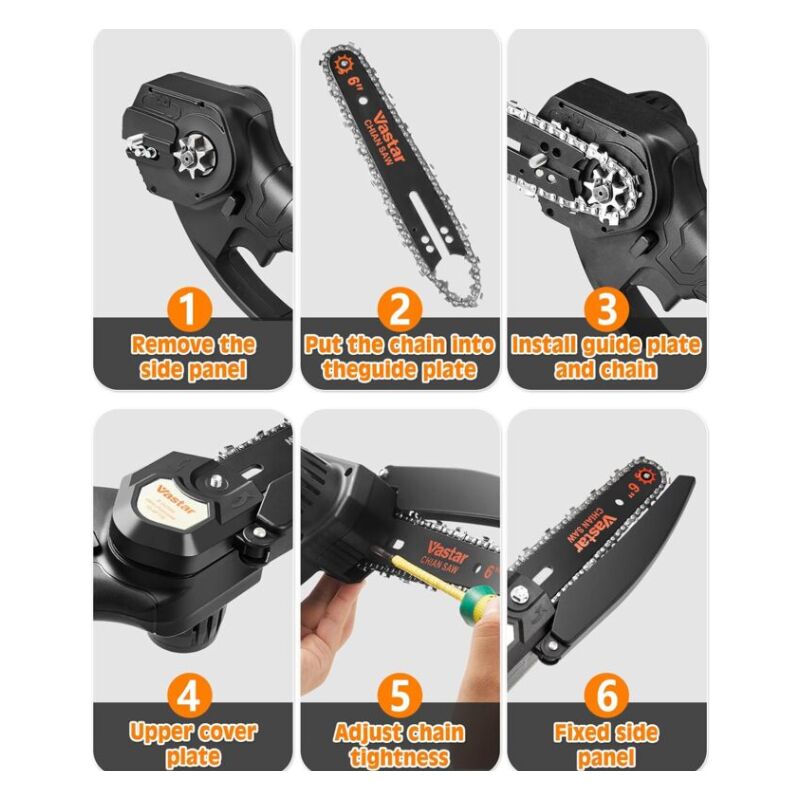 KtbeYTi 6 Zoll Sägeketten Set - 5 Stück Mit 37 Antriebsgliedern Für Mini-Kettensägen