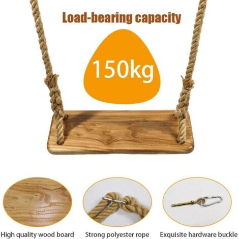 Holzschaukel Schaukelsitz aus Holz mit strapazierfähigem verstellbarem