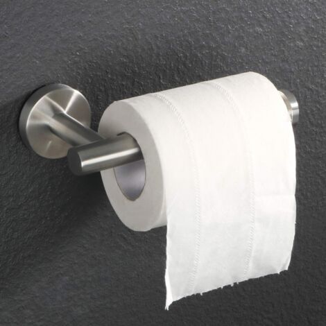 FDH Toilettenpapierhalter Satiniertes Nickel – Wandmontage, Robust, Mit Versteckter Befestigung