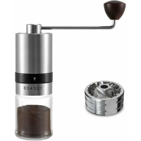 Rooster Coffee French Press Set - Doppelwandige Edelstahl Pressstempelkanne 0,6L Mit Handkaffeemühle