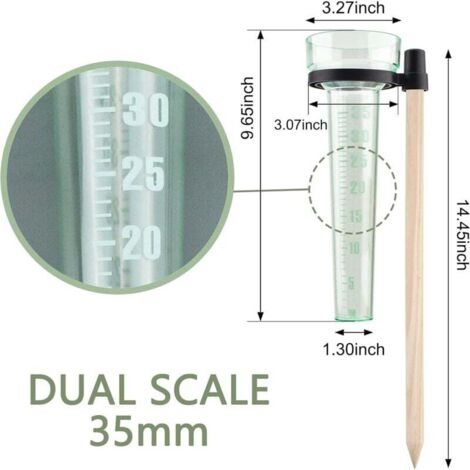 2x Regenmesser Aus Glas – Präzise Messung Für Garten, Balkon & Hof