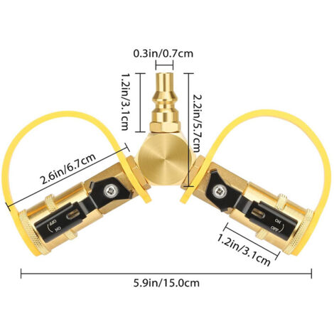 Propan Y-Splitter-Adapter Für Wohnmobil – 6,35 Mm (1/4") Mit Absperrventil, Messing, Für Grill & Heizung