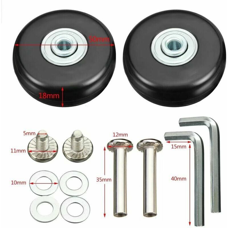 Ruedas De Repuesto Para Maletas - 4 Piezas, 50x18mm, Goma Silenciosa Y Resistente