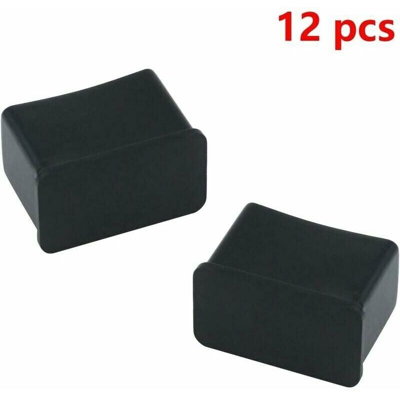 16 Piezas - Todos Los Tamaños - Tapas Plásticas Cuadradas - Insertos De Tubos Para Las Patas De La Mesa, Sillas, Muebles (60mm, Negro) - Por Lifeswonderful