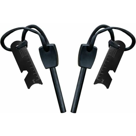 Ulisem Piedra de Fuego de Supervivencia, Encendedor con Raspador, Impermeable, 10.000 Chispas a 3.000 Grados, Barra de 8 mm, Acero al Magnesio - Encendedor, Cordón para el Cuello, Raspador Multiherram (1/5)