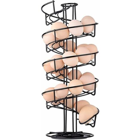 Dispensador de huevos Candyse Toplife Diseño en espiral Soporte para huevos negro transparente (1/5)