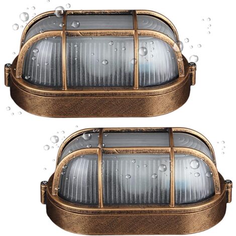 Aplique para exterior, aplique ovalado de aluminio fundido a presión (paquete de 2) Ulisme