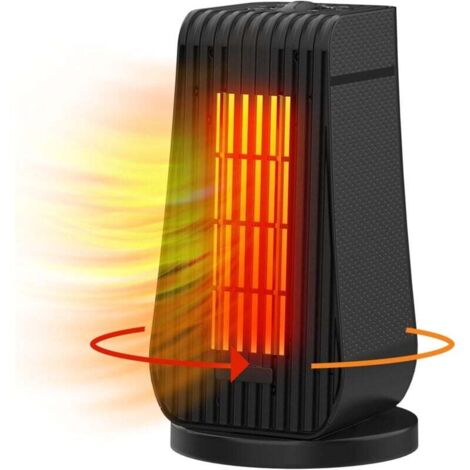 Calentador de ventilador portátil, 1200 W, 3 segundos de calentamiento rápido, mini calentador PTC, 3 modos de calefacción, ventilador ajustable, protección contra sobrecalentamiento, calentador eléct (1/4)