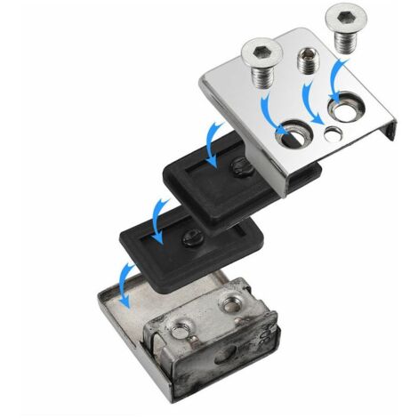 Ulisem 8X Soporte de Abrazadera de Vidrio con Parte Posterior Plana de Acero Inoxidable 8-10 mm para Pasamanos (1/4)