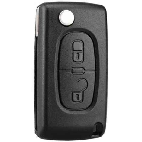 (2 botones, CE0536) Carcasa de llave de 2 botones compatible con CE0536, llave plegable para Peugeot 207, 307, 308, 407, 408, 3008, 5008, Citroen C2, C3, C4, C5, C6, C8