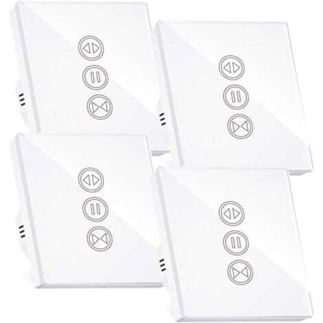 Interruptor de persiana enrollable inteligente, interruptor de persiana enrollable Wifi, compatible con Alexa/Google Home, interruptor táctil inteligente con luz de fondo que puede apagar el temporiza