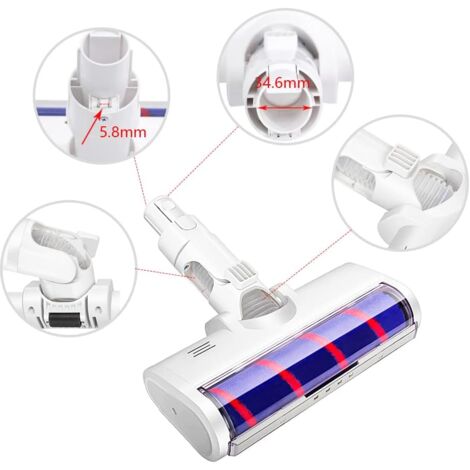 Cabezal de cepillo eléctrico compatible con piezas de aspiradora Xiaomi Dreame V8 V9B G9 K10 1C (Nota: solo para agujas conductoras pequeñas con distancia de 5,8 mm) (1/5)