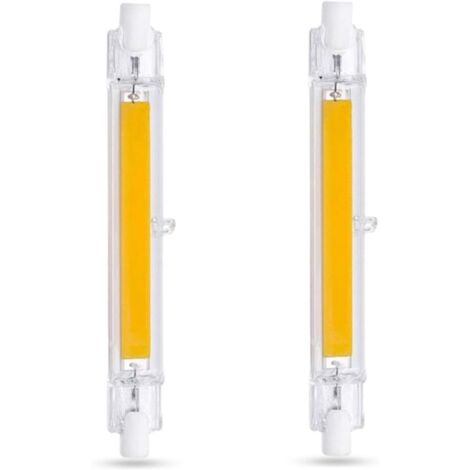 Bombilla LED R7S de 118 mm, 20 W, luz blanca fría, 6000 K, 2000 lm, no regulable, delgada, COB, R7S, 118 mm, para lámpara de pared o de pie, paquete de 2 (1/5)