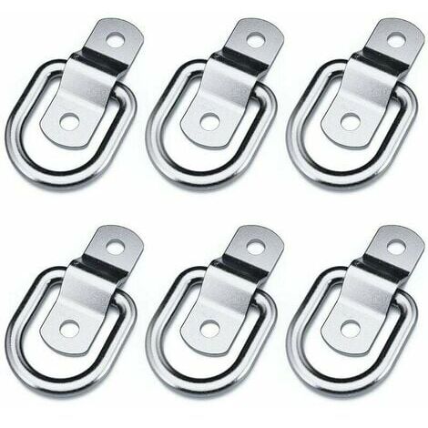 Juego de 6 anillos de amarre de alta resistencia para montaje, fijación, correa, cala, gancho, enganche, anclaje de remolque, con dos mosquetones, 4 mm de longitud, 100 pulgadas (39,37 pulgadas). (1/5)