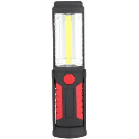 Luz de trabajo LED con gancho giratorio de 360 grados, linterna LED COB recargable de 3 W, luz de trabajo de emergencia para acampar con soporte magnético para garaje, taller, camping, bricolaje (1/5)