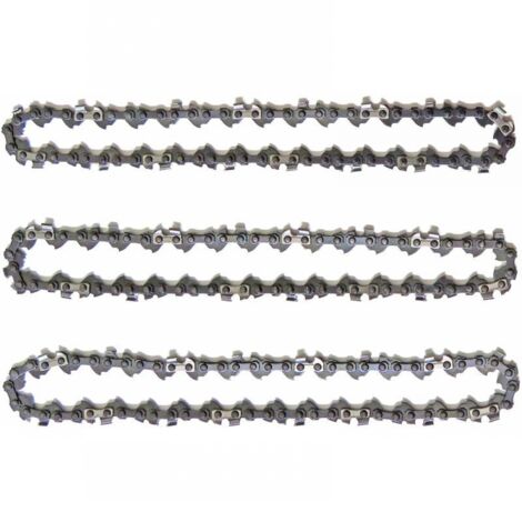 Cadenas para podadoras de pértiga, paquete de 3, para barra de 10" (25 cm), 40 eslabones de transmisión, retroceso bajo, compatibles con Black & Decker, Ryobi, Ferrex, Primaster y otros