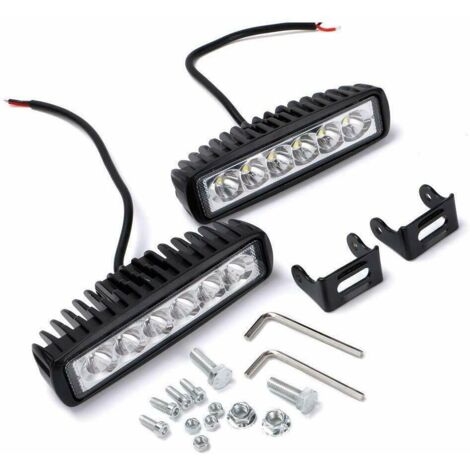 Barra de luz LED de trabajo, 12 V, 18 W, 15 cm, foco LED para coche, resistente al agua IP67, luces antiniebla LED, luces de trabajo para 4x4, motocicletas, coches, camiones, tractores, SUV y barcos (1/5)