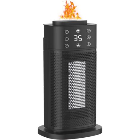 Calentador portátil de 2000 W, radiador eléctrico de cerámica ECO, calentador eléctrico PTC, oscilación de 70°, temporizador de 12 horas, termostato ajustable, protección múltiple, función de humidifi (1/5)