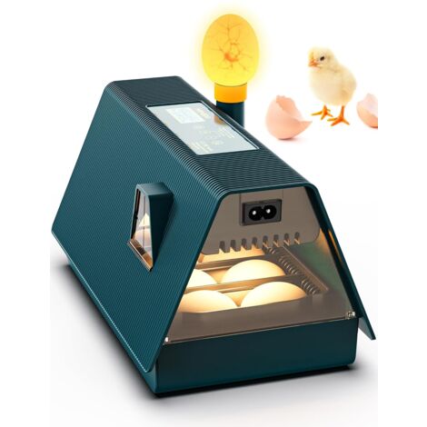 Incubadora automática de 10 huevos, incubadora de huevos, incubadora automática, volteador automático de huevos, control de temperatura y pantalla de humedad
