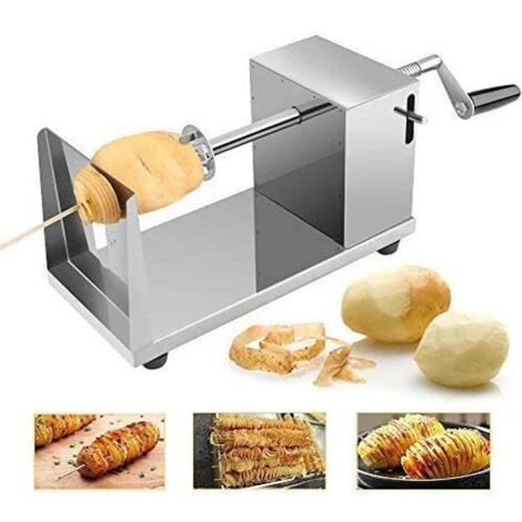 Cortador de patatas de acero inoxidable Crediri, cortador de patatas fritas, cortador de patatas en espiral, electrodomésticos pequeños y duraderos de acero inoxidable para el hogar y las tiendas.