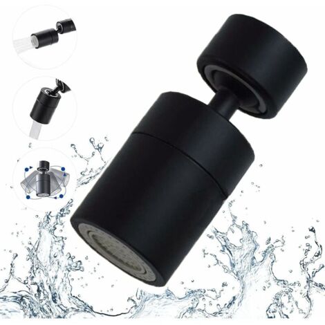 Aireador de grifo Crediri con rotación de 360 grados, adaptador de 2 modos, rosca interna de 22 mm, Guazhuni (negro) (1/5)