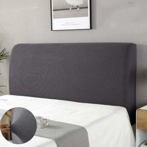Funda para cabecero Crediri, protector de cabecero, resistente al polvo, lavable, paquete completo de 360°, gris, 150 cm, apto para cabeceros de 140-170 cm