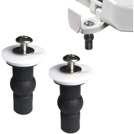 Fijaciones para asiento de inodoro Crediri (2 unidades), tornillos y tuercas de goma expansibles, fijaciones universales para asiento de inodoro, tornillos para tapa de inodoro, color negro (1/5)