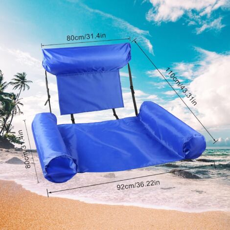 JOKILY Hamaca de agua, hamaca inflable de agua, hamaca flotante, 4 en 1, colchón flotante, silla de salón, esterilla de playa, hamaca inflable para adultos y niños (azul JOKILY Hamaca de agua, hamaca inflable de agua, hamaca flotante, 4 en 1, colchón flotante, silla de salón, esterilla de playa, hamaca inflable para adultos y niños (azul