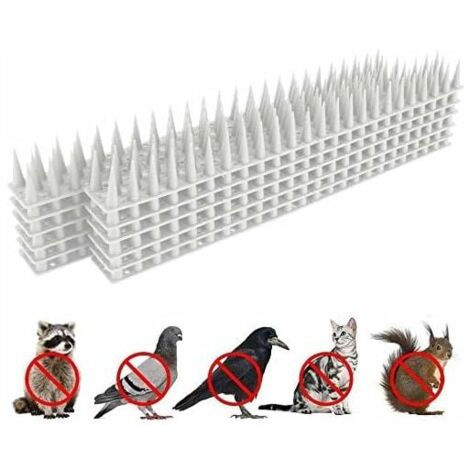 Pincho antipalomas Crediri para balcón, repelente de palomas, antigatos, antipájaros, ahuyentador de pájaros, ahuyentador de palomas, Bird Tech, pinchos de protección para jardín, 3,6 m (blanco)