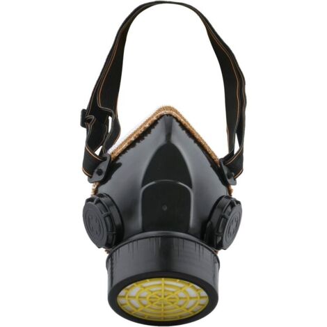 Mascarilla antipolvo, protección contra pintura, respirador químico industrial contra humos tóxicos, máscara de cartucho con válvula de respiración fácil, color negro