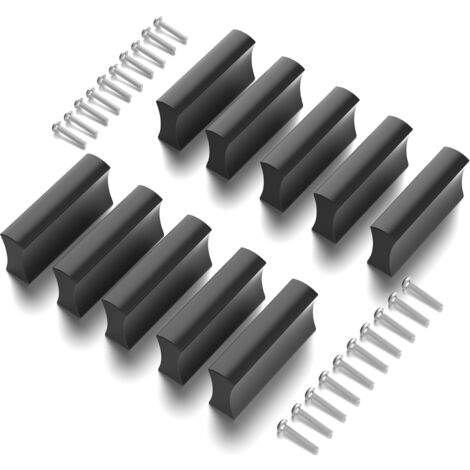 YMYNY - Paquete de 10 tiradores negros para muebles de 32 mm, para armarios de cocina, cajones y puertas (negro mate)